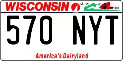 WI license plate 570NYT