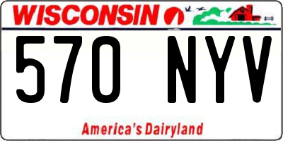 WI license plate 570NYV