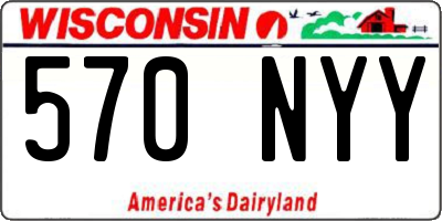 WI license plate 570NYY