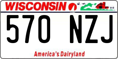 WI license plate 570NZJ