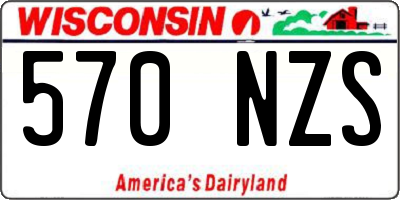 WI license plate 570NZS