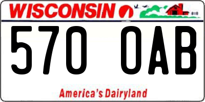 WI license plate 570OAB