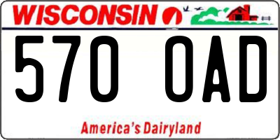 WI license plate 570OAD