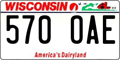 WI license plate 570OAE