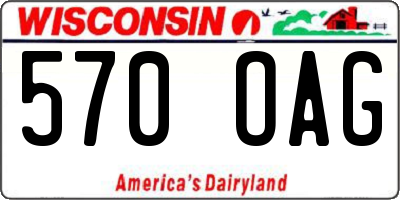 WI license plate 570OAG