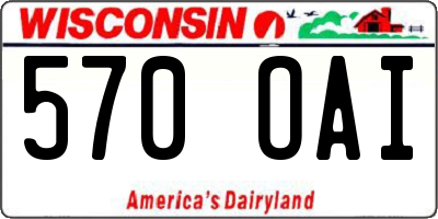 WI license plate 570OAI