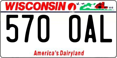WI license plate 570OAL