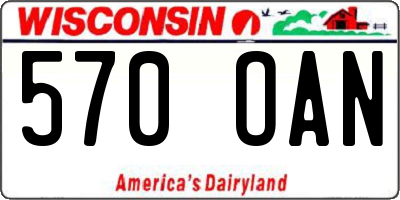 WI license plate 570OAN