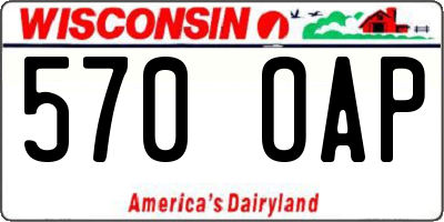 WI license plate 570OAP