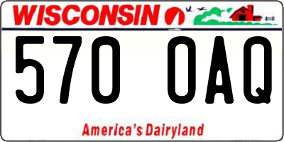 WI license plate 570OAQ