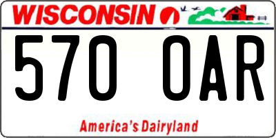 WI license plate 570OAR