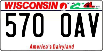 WI license plate 570OAV