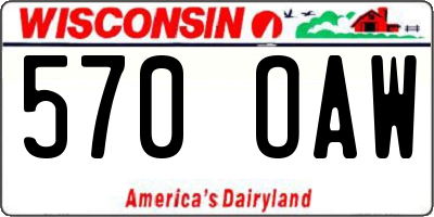 WI license plate 570OAW