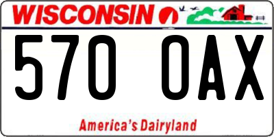 WI license plate 570OAX