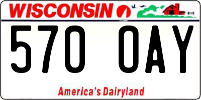WI license plate 570OAY