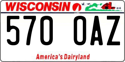 WI license plate 570OAZ