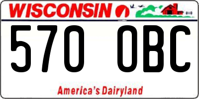 WI license plate 570OBC