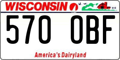 WI license plate 570OBF