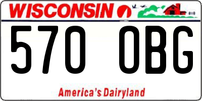 WI license plate 570OBG