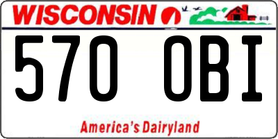 WI license plate 570OBI