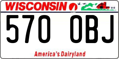 WI license plate 570OBJ