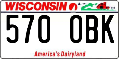 WI license plate 570OBK