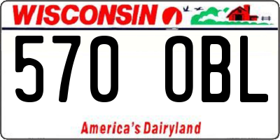 WI license plate 570OBL