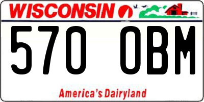 WI license plate 570OBM