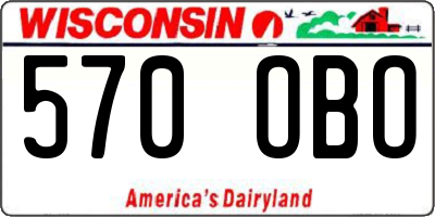 WI license plate 570OBO
