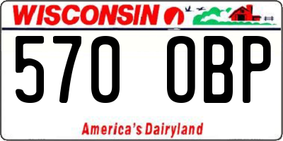WI license plate 570OBP