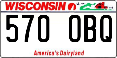 WI license plate 570OBQ