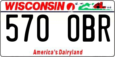 WI license plate 570OBR