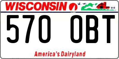 WI license plate 570OBT