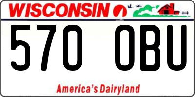 WI license plate 570OBU