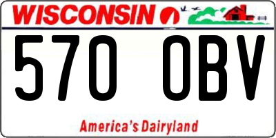 WI license plate 570OBV