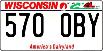 WI license plate 570OBY