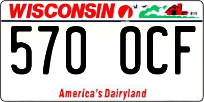 WI license plate 570OCF