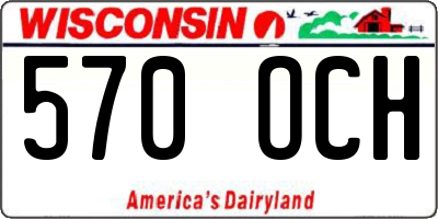 WI license plate 570OCH