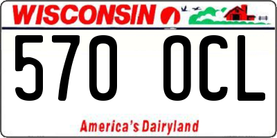 WI license plate 570OCL