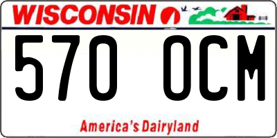 WI license plate 570OCM