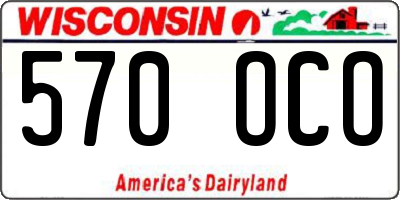 WI license plate 570OCO
