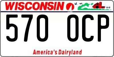 WI license plate 570OCP