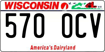 WI license plate 570OCV