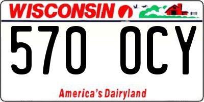 WI license plate 570OCY