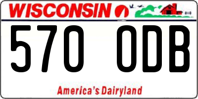WI license plate 570ODB