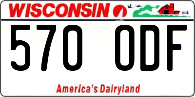 WI license plate 570ODF