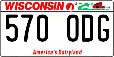WI license plate 570ODG