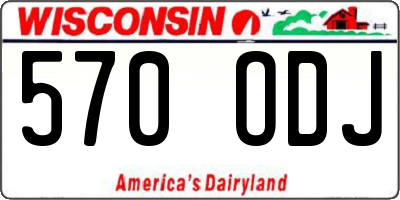 WI license plate 570ODJ