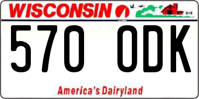 WI license plate 570ODK