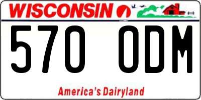 WI license plate 570ODM